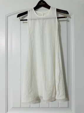 Strasburg White Sleeveless A-Line Cotton Batiste Girls Dress